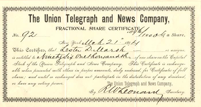 Union Telegraph and News Co.